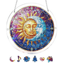 (F, 7.09in) Acryl Puzzle Sonnenfänger, 2026, DIY Fenster Deko, Geschenk