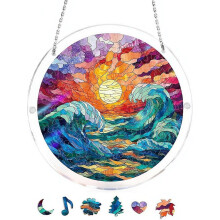 (B, 7.09in) Acryl Puzzle Sonnenfänger, 2026, DIY Fenster Deko, Geschenk