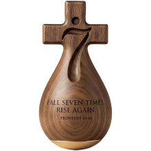 (1 Pcs, One Size) Sprüche 24:16 Christliches Geschenk, Roly-Poly Figur, Holz Kreuz (2er)