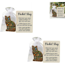 (Cat, 2pcs) Der Gartengarten Katze Taschenumarmung Token, Holz, inspirierend