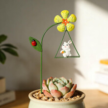 (Green_rabbit, -) 27cm koristeelliset seipäät, söpöt metalli kukat, pienet eläimet, kevät koristeet, Vettä kestävä