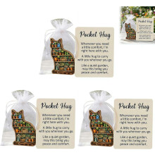 (Cat, 3pcs) Der Gartengarten Katze Taschenumarmung Token, Holz, inspirierend
