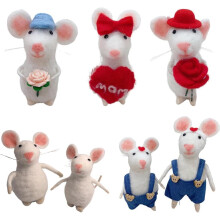 (F, 7pcs) Nadelfilzmaus, Muttertag, gefilztes Tier Ornament, für Zuhause