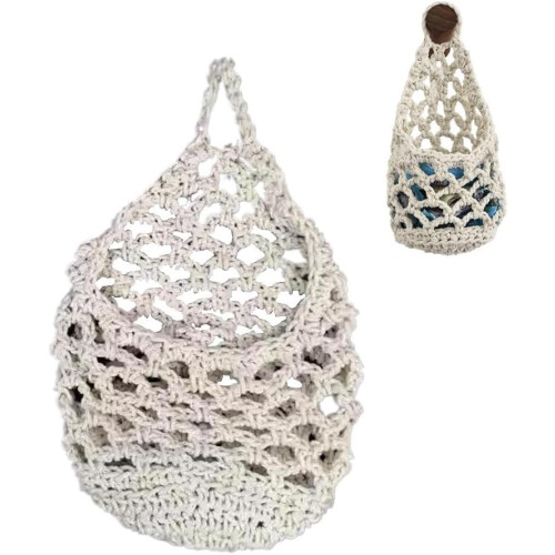 (White, Small) Set colgantes macrame algodón, plantas interior.