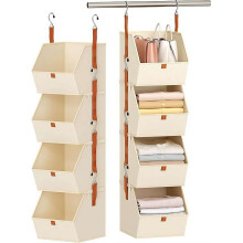 (Beige, 1set) 4 taso roikkuva vaatekaappi järjestäjä