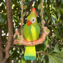 (Green, 1pcs) Déco suspendue perroquet résine tropical, bar tiki, patio jardin