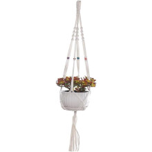 (Style a, 1pcs) Macrame Hanging Holder for Greenery, Cotton Rope Indoor Outdoor Planter Basket with Wood Beads, Decorative Boho Hanger f