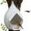 (white, 1pcs) Comedero pájaros forma cabaña, resistente lluvia. 1