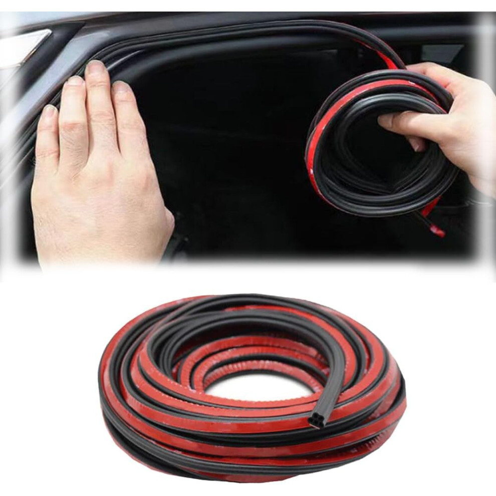 (Black, 5M) Car Door Seal Strip, Universal Rubber Weather Stripping For Noise Reduction And Dust, Self Adhesive Automotive Sealing S 5437706734222