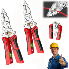 (2 Pcs, one size) Foldable Wire Stripper Multi Tool for Electricians, 16-in-1 Electrical Repair Kit with Circuit Tester, Practical Gifts f