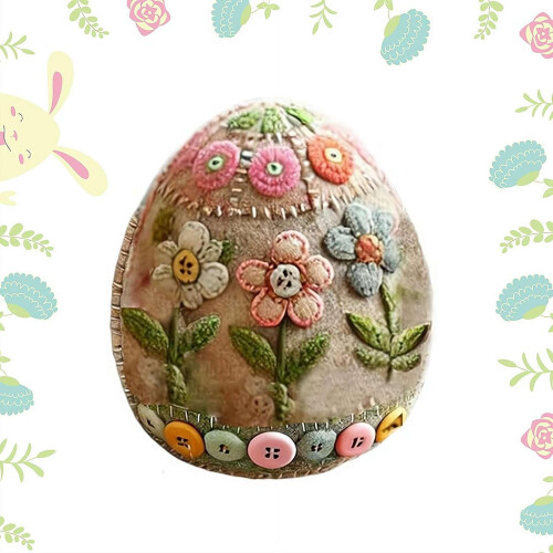 (Style B, 1set) Easter Felt Egg House Craft Kit, Embroidery, Bunny