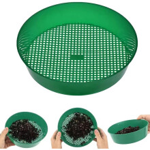 (light green, 1pcs) Gartensieb für Steine & Sand, rund, feines Netz, für Kompost