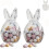 (transparent, 2pcs) Glas Osterhasen Glas mit Deckel, für Süßigkeiten & Eier 1