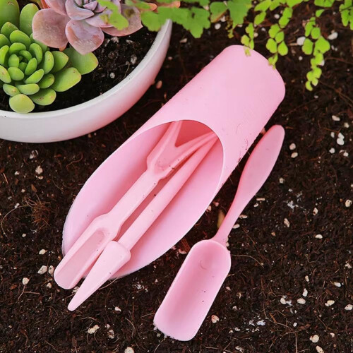 (green, 1set) 4 Mini Garden Tool Set, Plastic Soil Spoon, Succulent 1