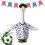 (Blue, 1set) Costum gâscă temă fotbal, 58cm 1