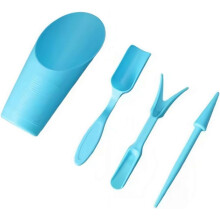 (blue, 1set) Set 4 mini outils jardin plantes intérieur, pelle cuillère rempotage