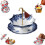 (Blue, 1set) Umbrella Shape Ceramic Tea Strainer, Blue & White 1