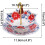 (Red, 1set) Umbrella Shape Ceramic Tea Strainer, Blue & White 8