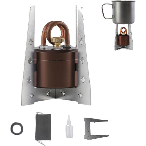 (Brown-A, 1set) Přenosný mini lihový vařič, neprofoukavý