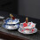 (Blue, 1set) Umbrella Shape Ceramic Tea Strainer, Blue & White 4