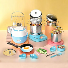 (Blue, One size) Mini Kitchen Real Cooking Set, Electric Stove, Educational