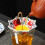 (Red, 1set) Umbrella Shape Ceramic Tea Strainer, Blue & White 6
