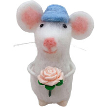 (Colora, 1pcs) 2 Nadelfilzmäuse, handgefertigt, natürliche Wolle, für Deko (Colore)