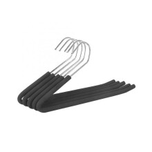 Open End Trouser Hangers Slack Pant Hanger with Non-slip Foam Coated Black 5-pack