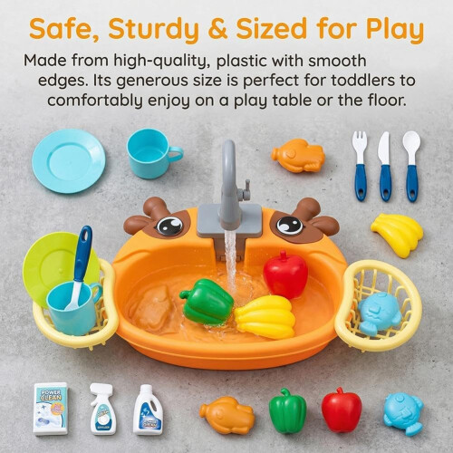(Pig, 1pcs) Fun Play Sink with Running Water, Kitchen Accessories 2
