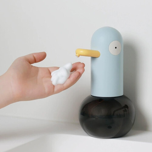 (Blue, One Size) Automatisk såpedispenser for barn, søt and touchless skummende