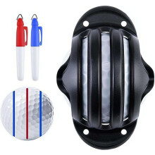(Three-lines marker, 1Pcs) Precisie golfbal marker, lijn tekening marker, 3 stencils en 2 markers - voor identificatie
