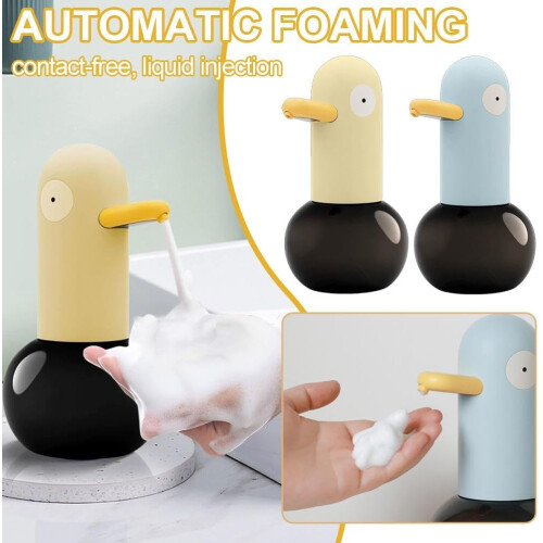 (Yellow, One Size) Automatisk såpedispenser for barn, søt and touchless skummende 1