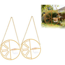 (Orange, 2Pcs) Pirol Futterhaus hängend, einzigartiges Sonnendesign, UV-beständiges Metall