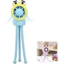 (Blue, One size) Mini ventilateur poussette pieuvre, clip, 3 vitesses, tripod silicone