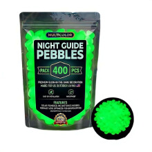 (Green, 400pcs) Színes sötétben világító kerti kövek, 200/400 db fluoreszkáló kavics kertbe