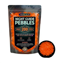 (Orange, 200pcs) Színes sötétben világító kerti kövek, 200/400 db fluoreszkáló kavics kertbe