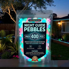 (Multicolor, 400pcs) Színes sötétben világító kerti kövek, 200/400 db fluoreszkáló kavics kertbe