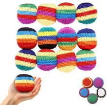 (Stripes, -) 6/12kpl neulottu footbag setti
