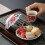 (Red, 1set) Umbrella Shape Ceramic Tea Strainer, Blue & White 5