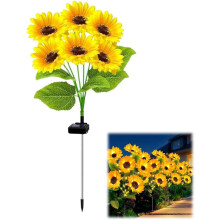 (Yellow, 1Pack) Słoneczne lampki ogrodowe słonecznik, żółte światła, 6 słoneczników, wodoodporne, jesienna dekoracja