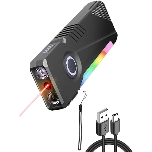 (Black, 1pcs) 650mAh ladattava tasku taskulamppu