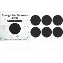 (Black, 6pcs) 6 Edelstahl Reinigungsschwämme, für eingebranntes Essen & Rost