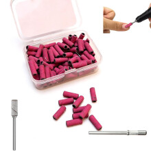 (Rose Pink, 180#) Brúsne pásy na nechtovú frézku, 180# jemná zrnitosť, nerezový tŕň