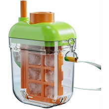 (Orange, 1set) Portable Ice Maker Cup, 2-in-1, Built-In Mold, Leak-Proof