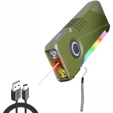 (Green, 1pcs) Linterna plana bolsillo 400 lúmenes, magnética.