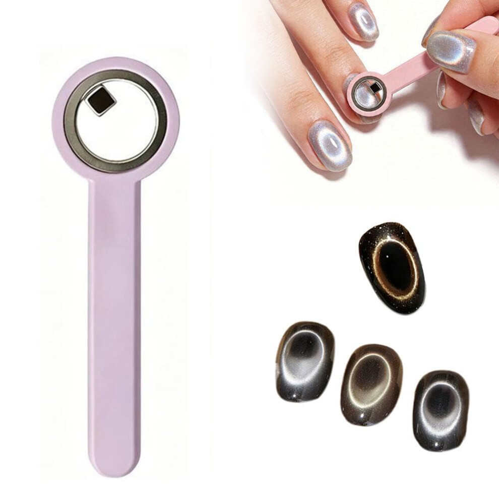 Oimg Purple (, 1Pcs) Circular Cat Eye Magnet Â Strong Magnetic Force, Easy Ring Cat-Eye Nail Effect Tool For Beginners & Nail Artists,Ergonom