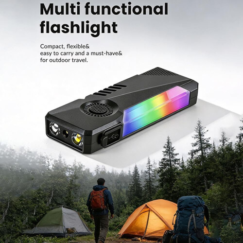 (Black, 1pcs) 650mAh ladattava tasku taskulamppu 1