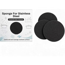 (Black, 3pcs) 6 Edelstahl Reinigungsschwämme, für eingebranntes Essen & Rost