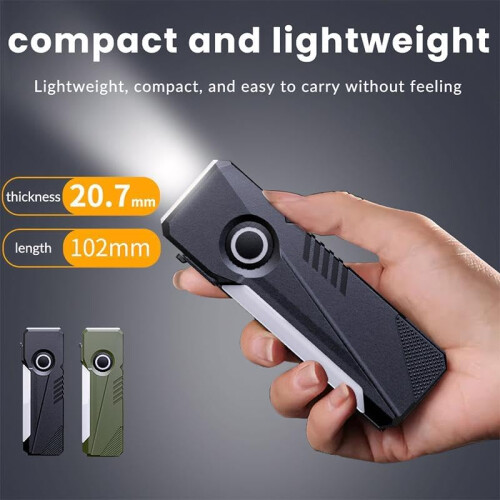 (Black, 1pcs) 650mAh ladattava tasku taskulamppu 2