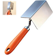 (Internal Corner, 1Pcs) 2Pcs Stainless Steel Drywall Corner Trowel,High-Hardness Wear-Resistant,Polished Anti-Rust Finish,Soft Rubber Grip, for